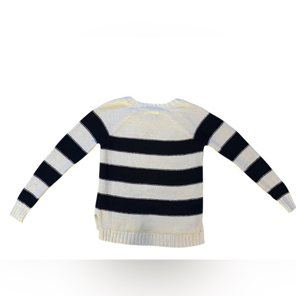 Abercrombie & Fitch striped chunky knit crewneck nautical fisherman sweater M - Picture 2 of 5